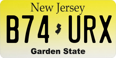 NJ license plate B74URX