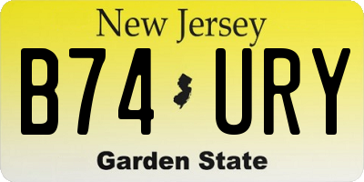 NJ license plate B74URY