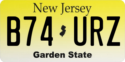 NJ license plate B74URZ