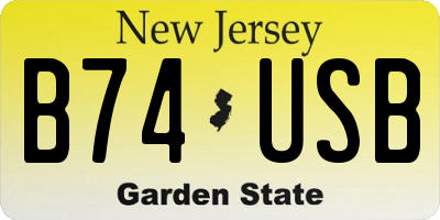 NJ license plate B74USB