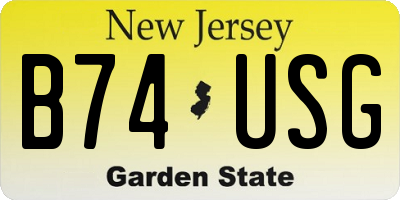 NJ license plate B74USG