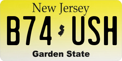 NJ license plate B74USH