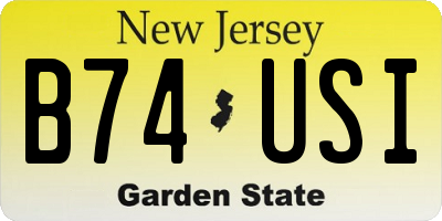 NJ license plate B74USI
