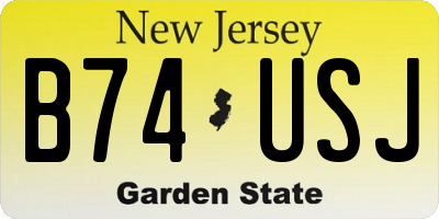 NJ license plate B74USJ
