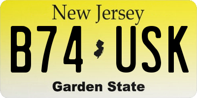 NJ license plate B74USK