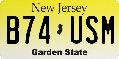 NJ license plate B74USM