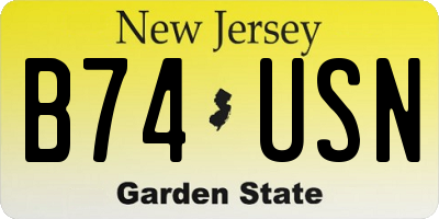 NJ license plate B74USN