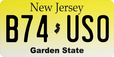 NJ license plate B74USO