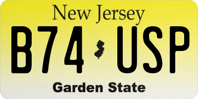 NJ license plate B74USP