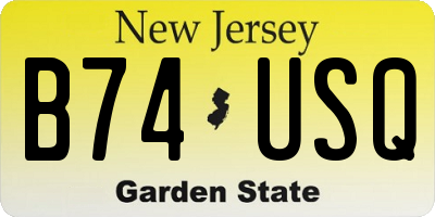 NJ license plate B74USQ