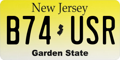 NJ license plate B74USR