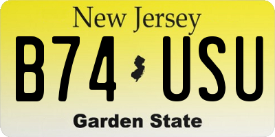 NJ license plate B74USU