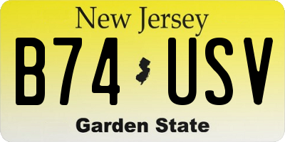 NJ license plate B74USV