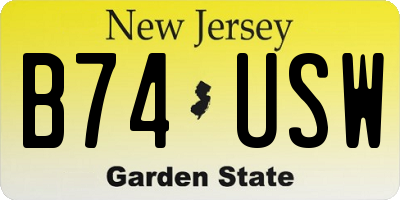 NJ license plate B74USW