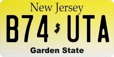 NJ license plate B74UTA