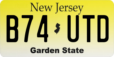 NJ license plate B74UTD
