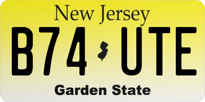 NJ license plate B74UTE