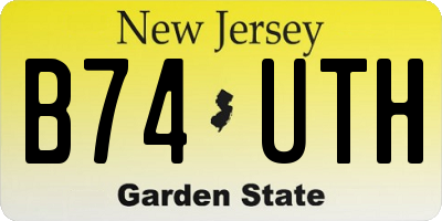 NJ license plate B74UTH