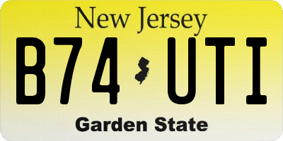 NJ license plate B74UTI