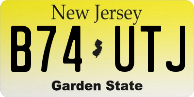 NJ license plate B74UTJ