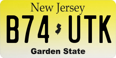 NJ license plate B74UTK