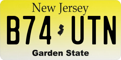 NJ license plate B74UTN
