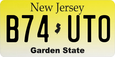NJ license plate B74UTO