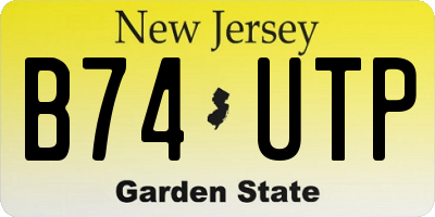 NJ license plate B74UTP