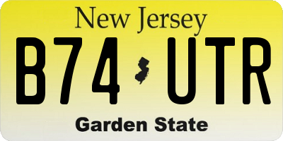NJ license plate B74UTR