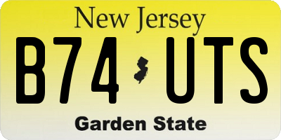 NJ license plate B74UTS