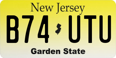 NJ license plate B74UTU