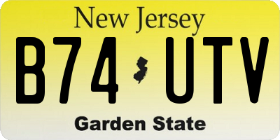 NJ license plate B74UTV