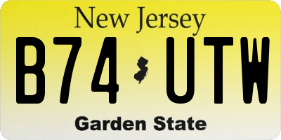 NJ license plate B74UTW