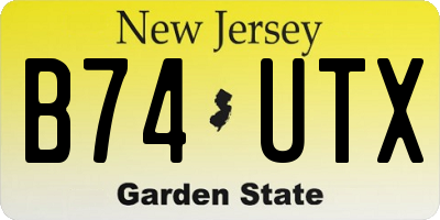 NJ license plate B74UTX