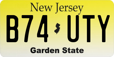NJ license plate B74UTY