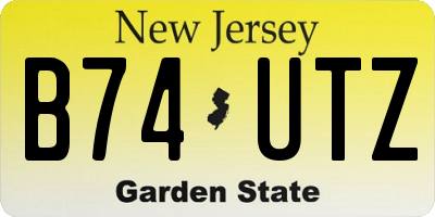 NJ license plate B74UTZ