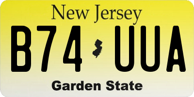 NJ license plate B74UUA