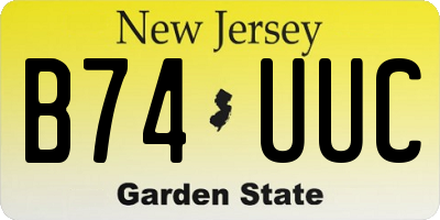 NJ license plate B74UUC