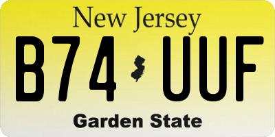 NJ license plate B74UUF