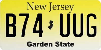 NJ license plate B74UUG