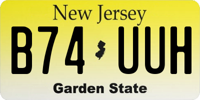 NJ license plate B74UUH