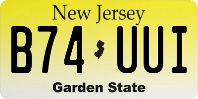 NJ license plate B74UUI