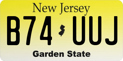 NJ license plate B74UUJ