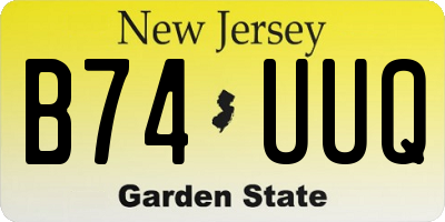 NJ license plate B74UUQ
