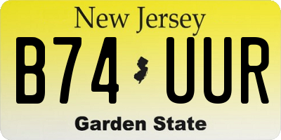 NJ license plate B74UUR