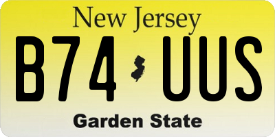 NJ license plate B74UUS