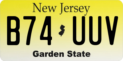 NJ license plate B74UUV