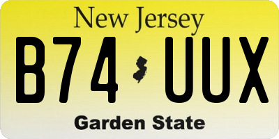 NJ license plate B74UUX