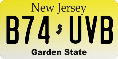 NJ license plate B74UVB