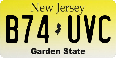 NJ license plate B74UVC